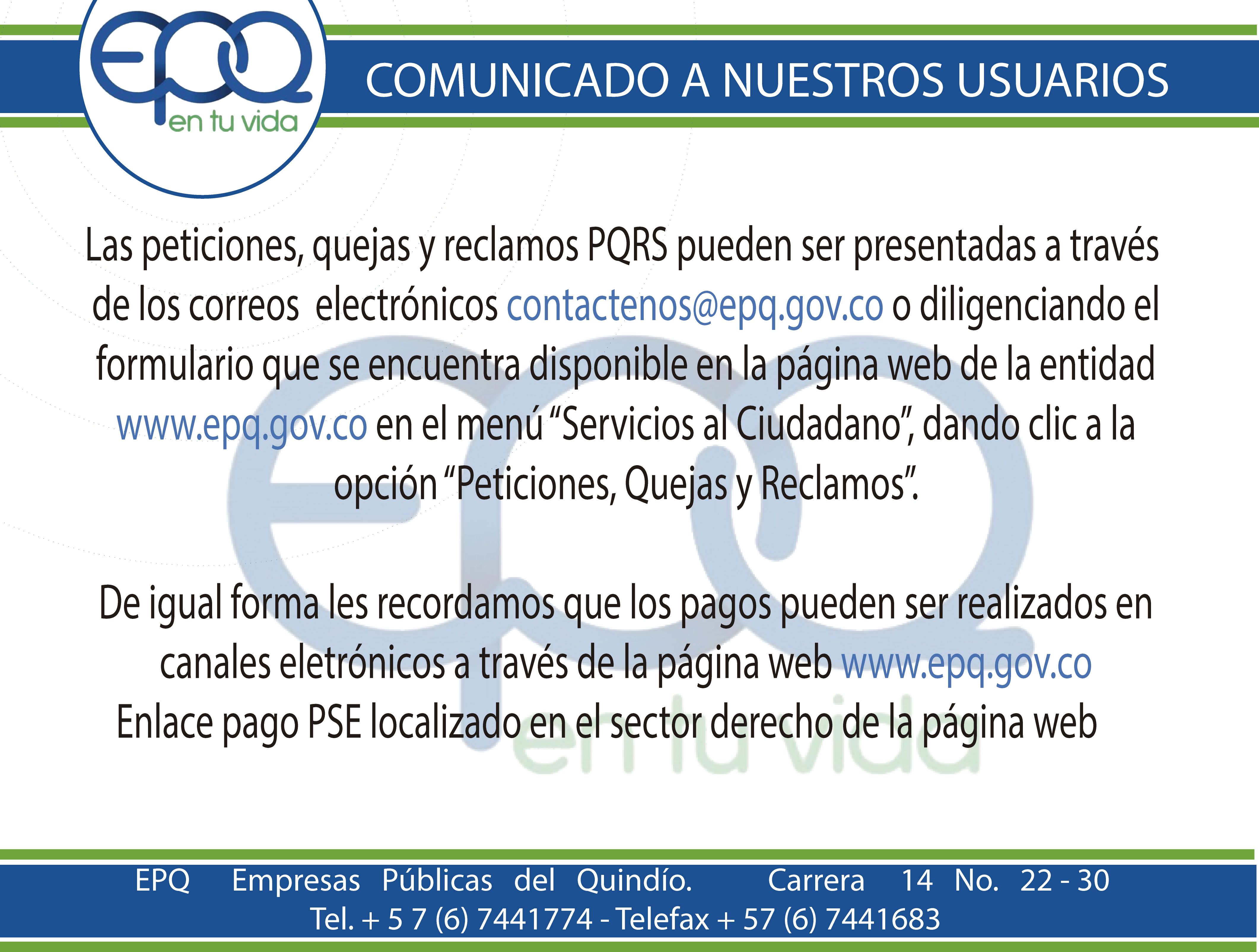 COMUNICADO PQR